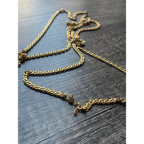 Monet Flat Miami Cuban 18" goldtone chain necklace Vintage signed - Picture 7 of 8